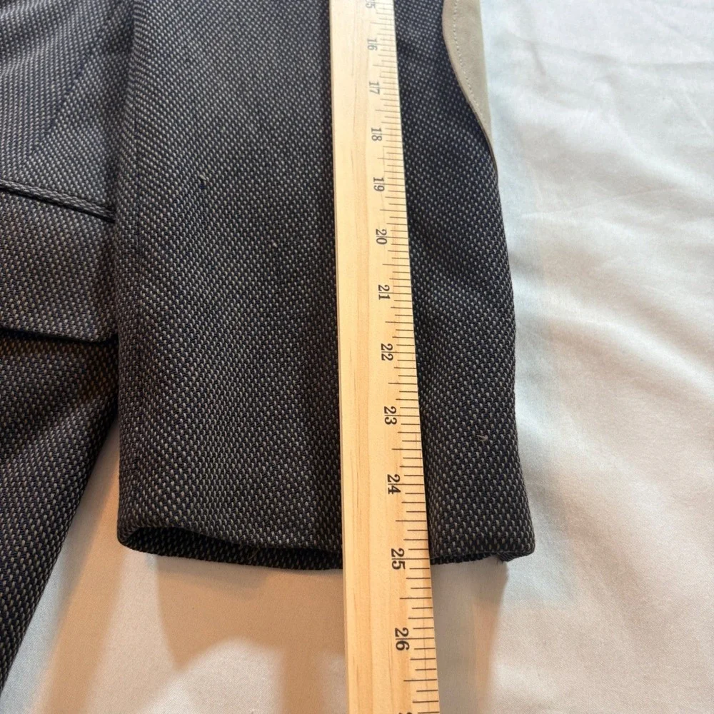 Calvin Klein Collection Blazer Mens 44R Brown Wool Elbow Patch Sport Coat Italy